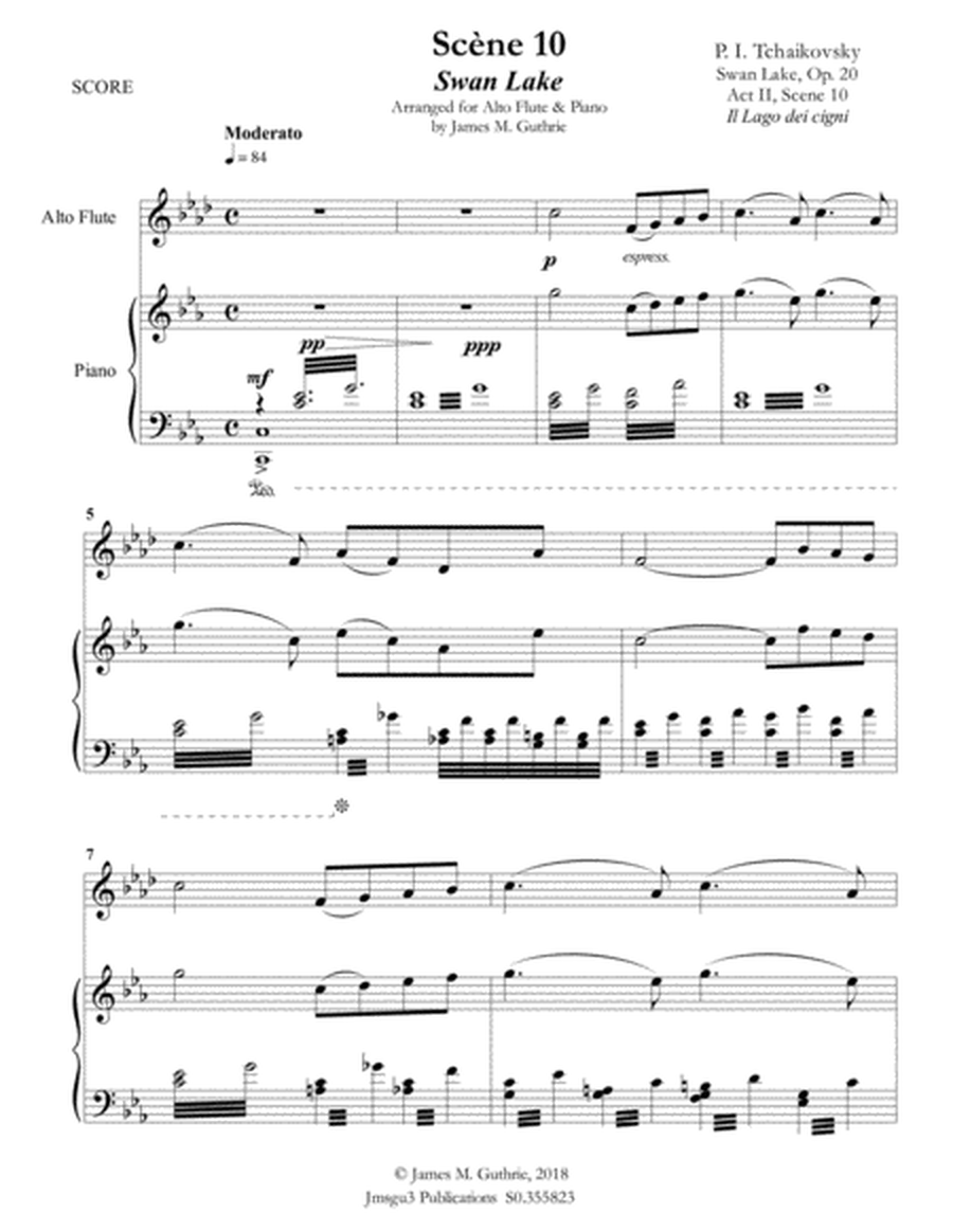 Tchaikovsky: Scene 10 from Swan Lake for Alto Flute & Piano image number null