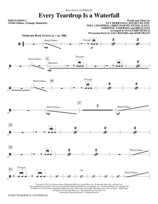 Every Teardrop Is a Waterfall (arr. Susan Brumfield) - Percussion 1