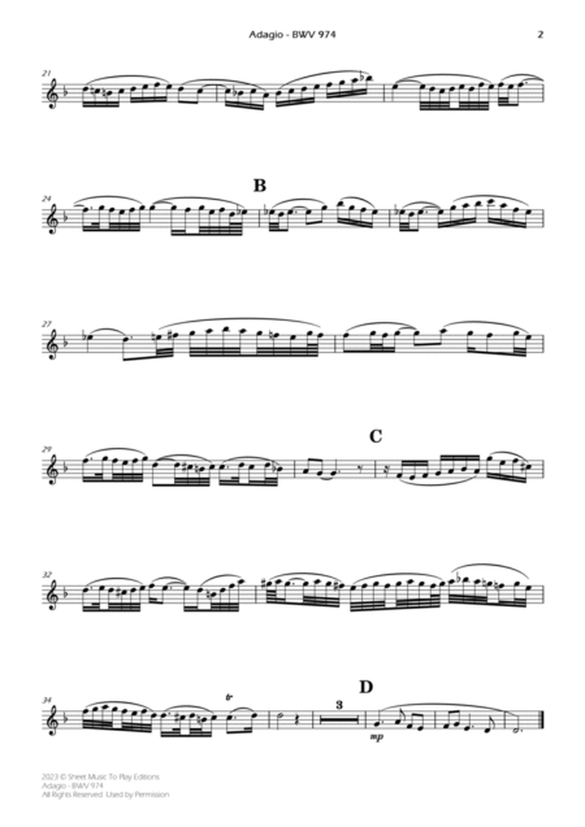 Adagio (BWV 974) - Violin and Piano (Individual Parts) image number null