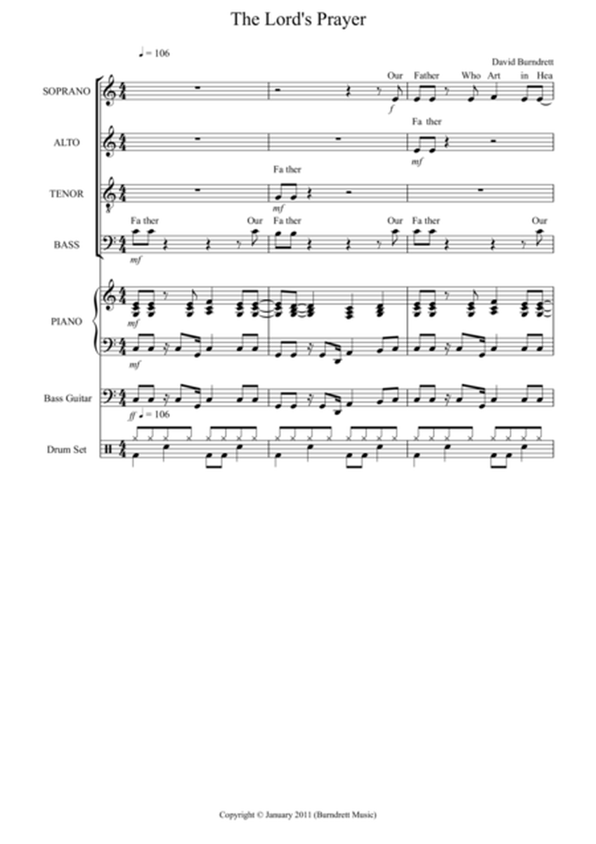 The Lord's Prayer (Gospel Style) for Choir And Piano image number null