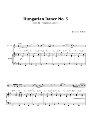 Hungarian Dance No. 5 by Brahms for Horn in F and Piano