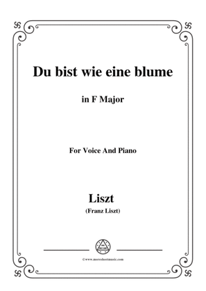 Book cover for Liszt-Du bist wie eine blume in F Major,for Voice and Piano