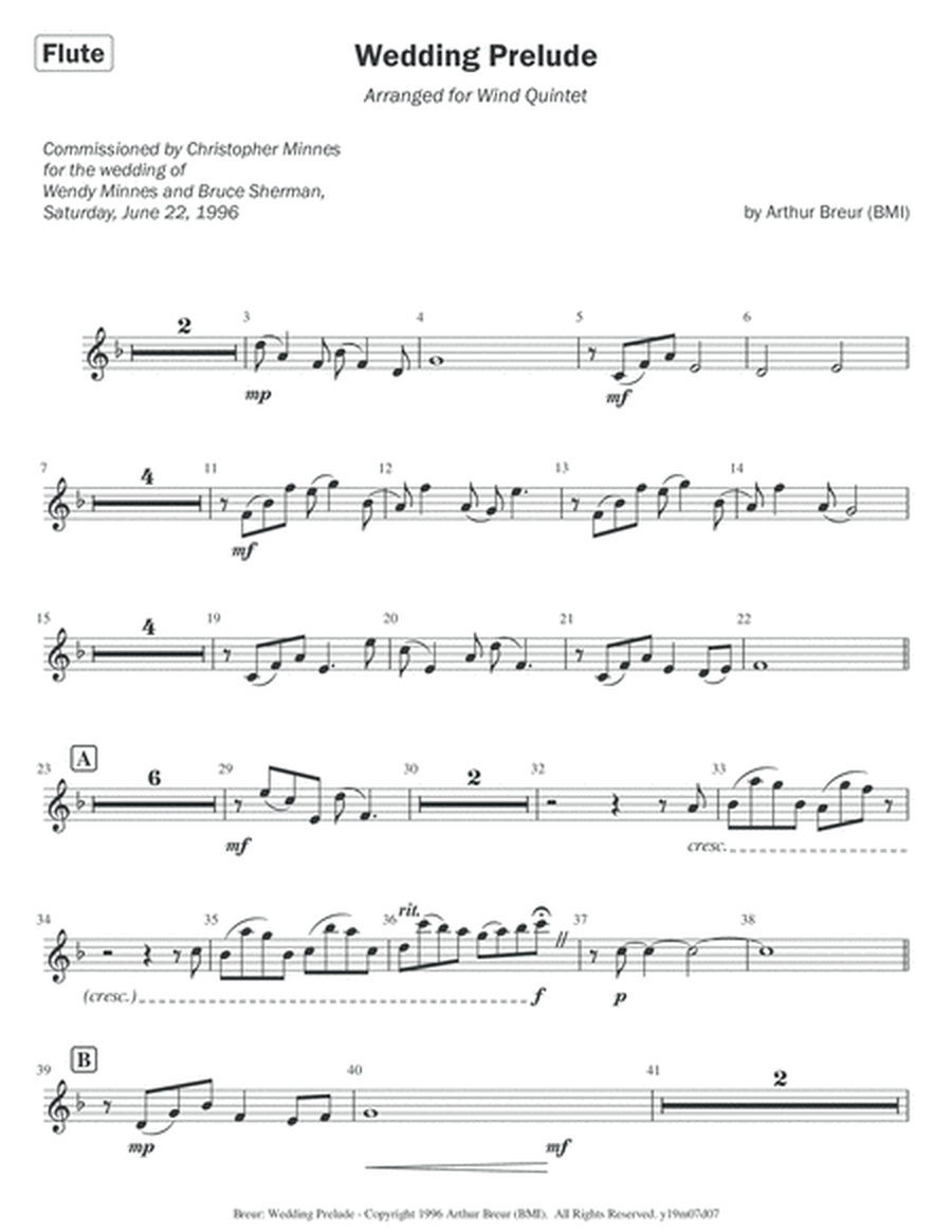 Wedding Prelude - Woodwind Quintet image number null