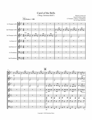 Carol of the Bells (F min) (Brass Septet - 3 Trp, 2 Hrn, 2 Trb)