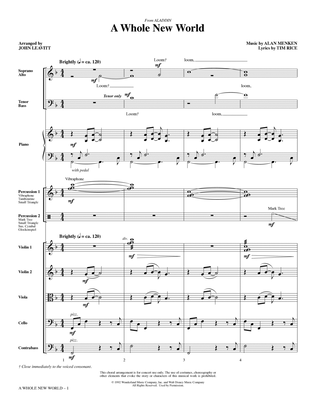 Book cover for A Whole New World (from Aladdin) (arr. John Leavitt) - Full Score