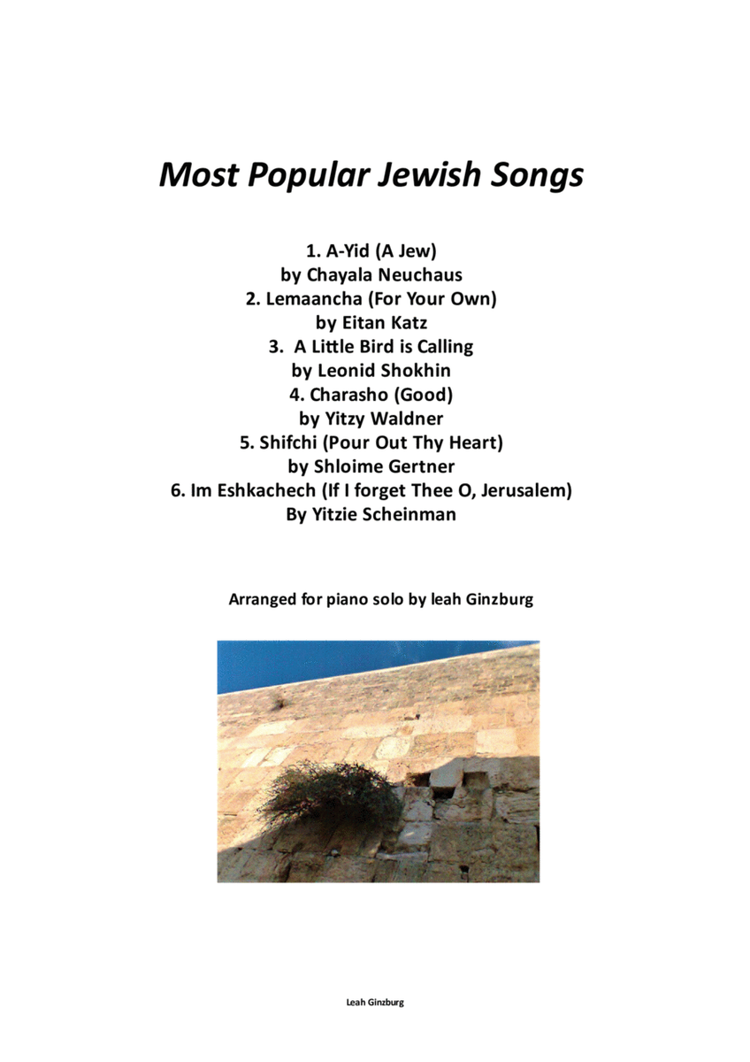 Most Popular Jewish Songs For Piano Solo image number null