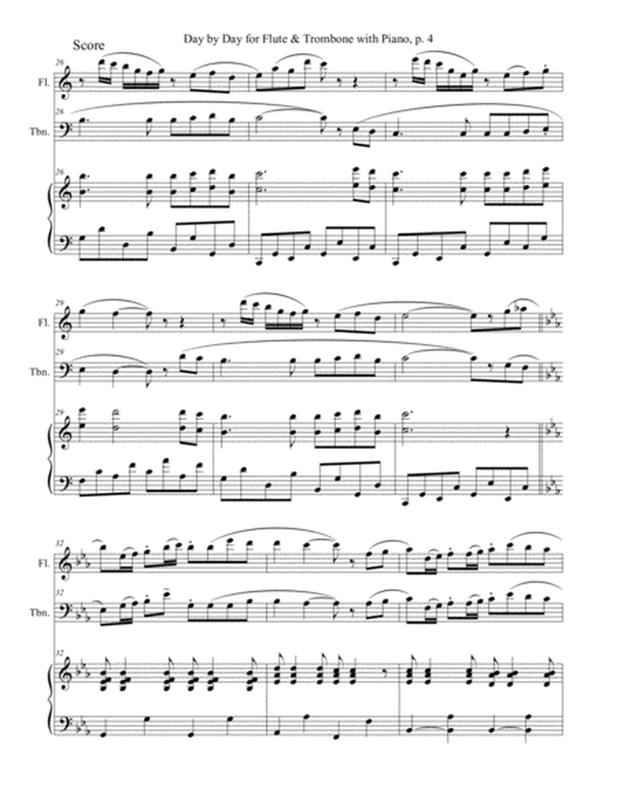 DAY BY DAY (Flute & Trombone with Piano - Score & Parts included) image number null