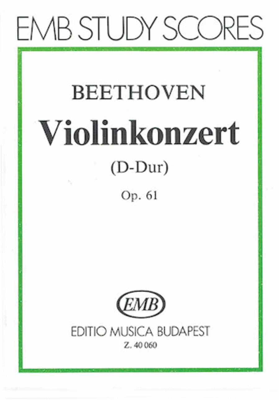 Concerto For Violin And Orchestra In D Major Op61 Score