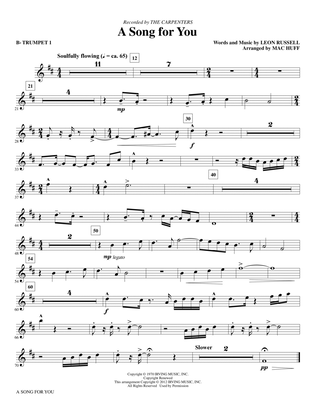 Book cover for A Song For You (arr. Mac Huff) - Bb Trumpet 1