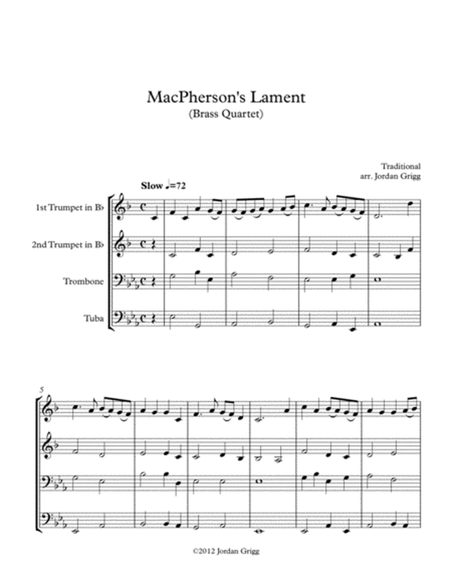 MacPherson's Lament (Brass Quartet) image number null