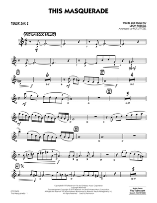 Book cover for This Masquerade (arr. Rick Stitzel) - Tenor Sax 2