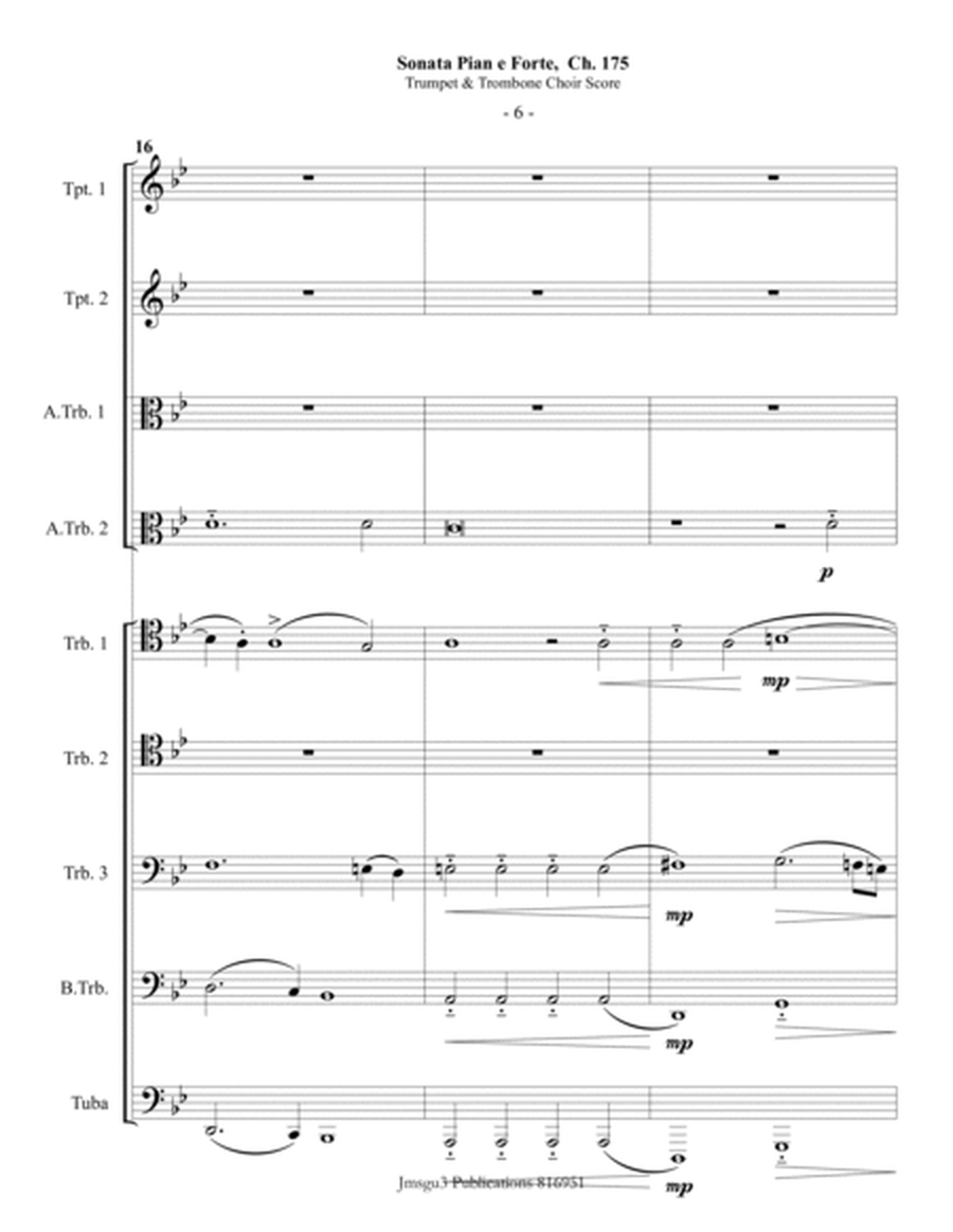 Gabrieli: Sonata Pian e Forte, Ch. 175 for Trumpet & Trombone Choir image number null