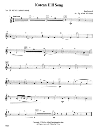 Korean Hill Song: 2nd E-flat Alto Saxophone
