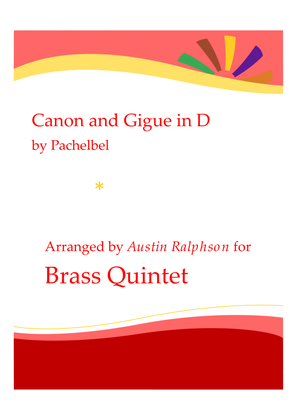 Book cover for Canon and Gigue in D - brass quintet