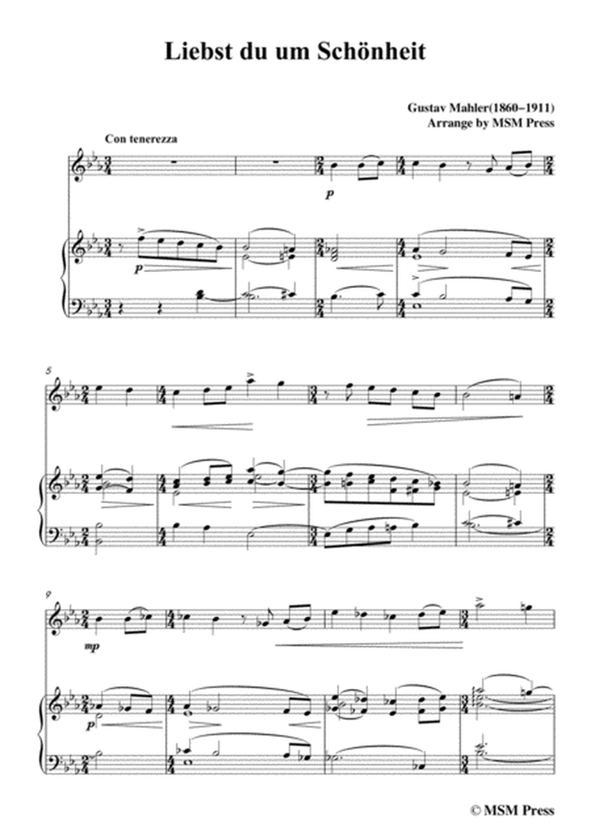 Mahler-Liebst du um Schönheit, for Violin and Piano image number null