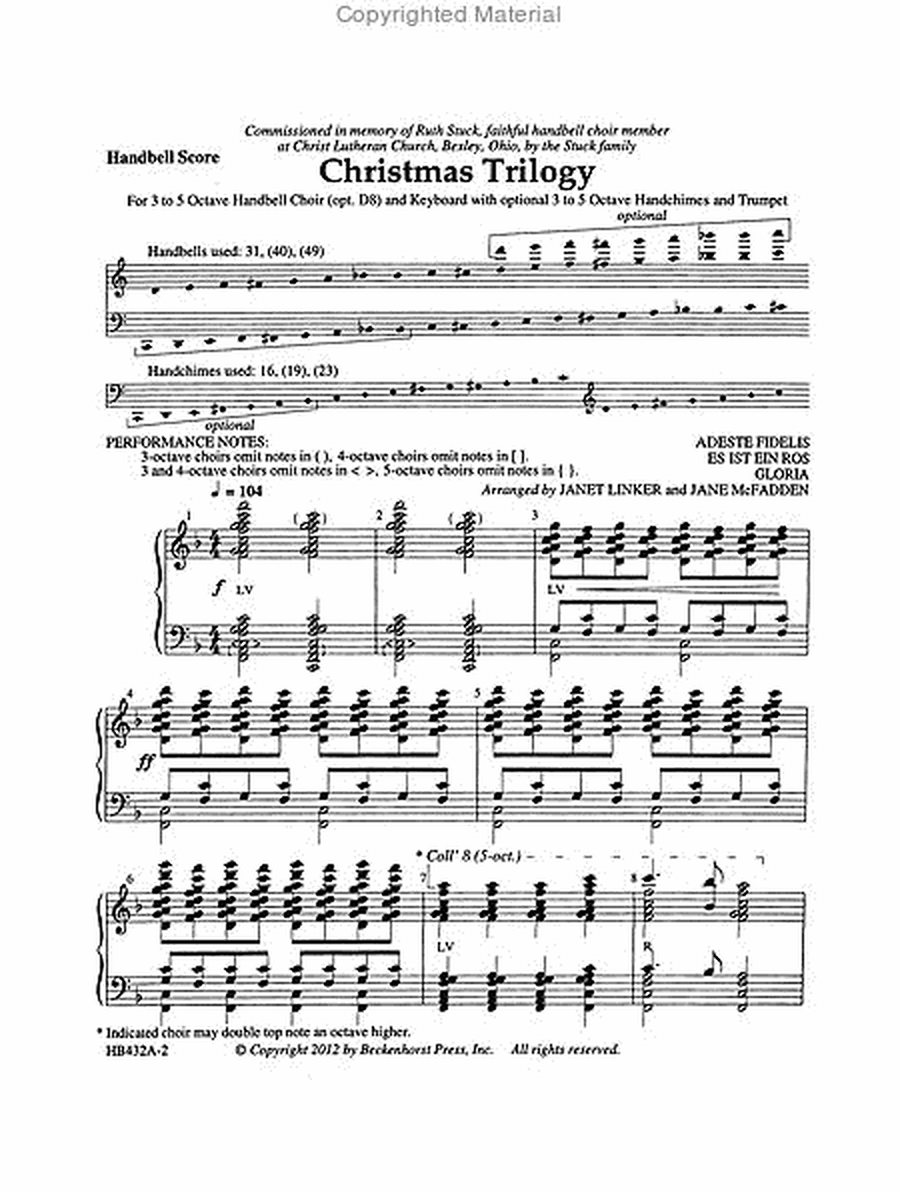 Christmas Trilogy (Handbell Part) image number null