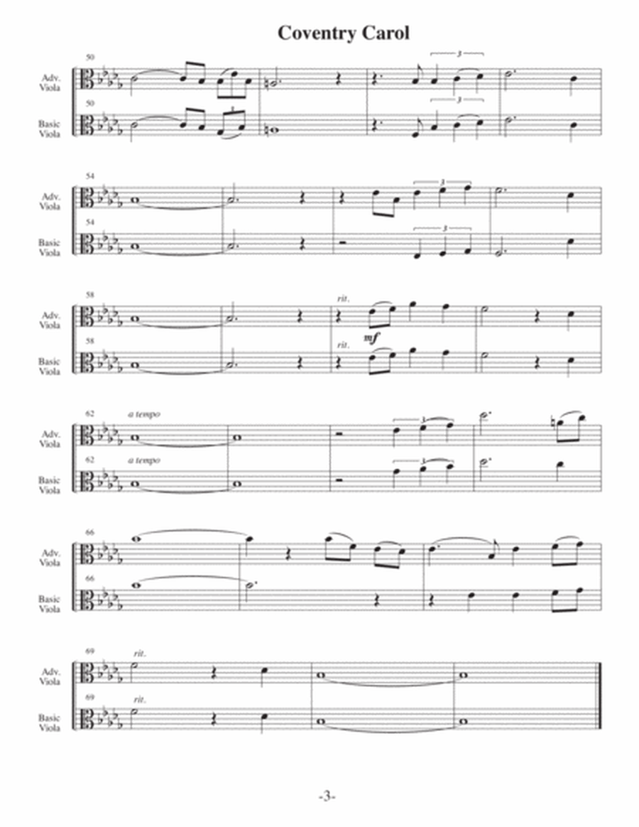 Coventry Carol (Arrangements Level 3-5 for VIOLA + Written Acc) image number null