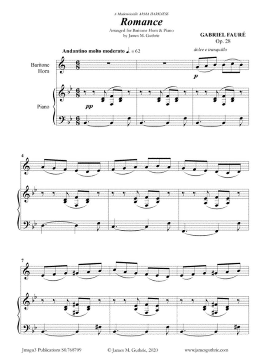 Fauré: Romance Op. 28 for Baritone Horn & Piano image number null