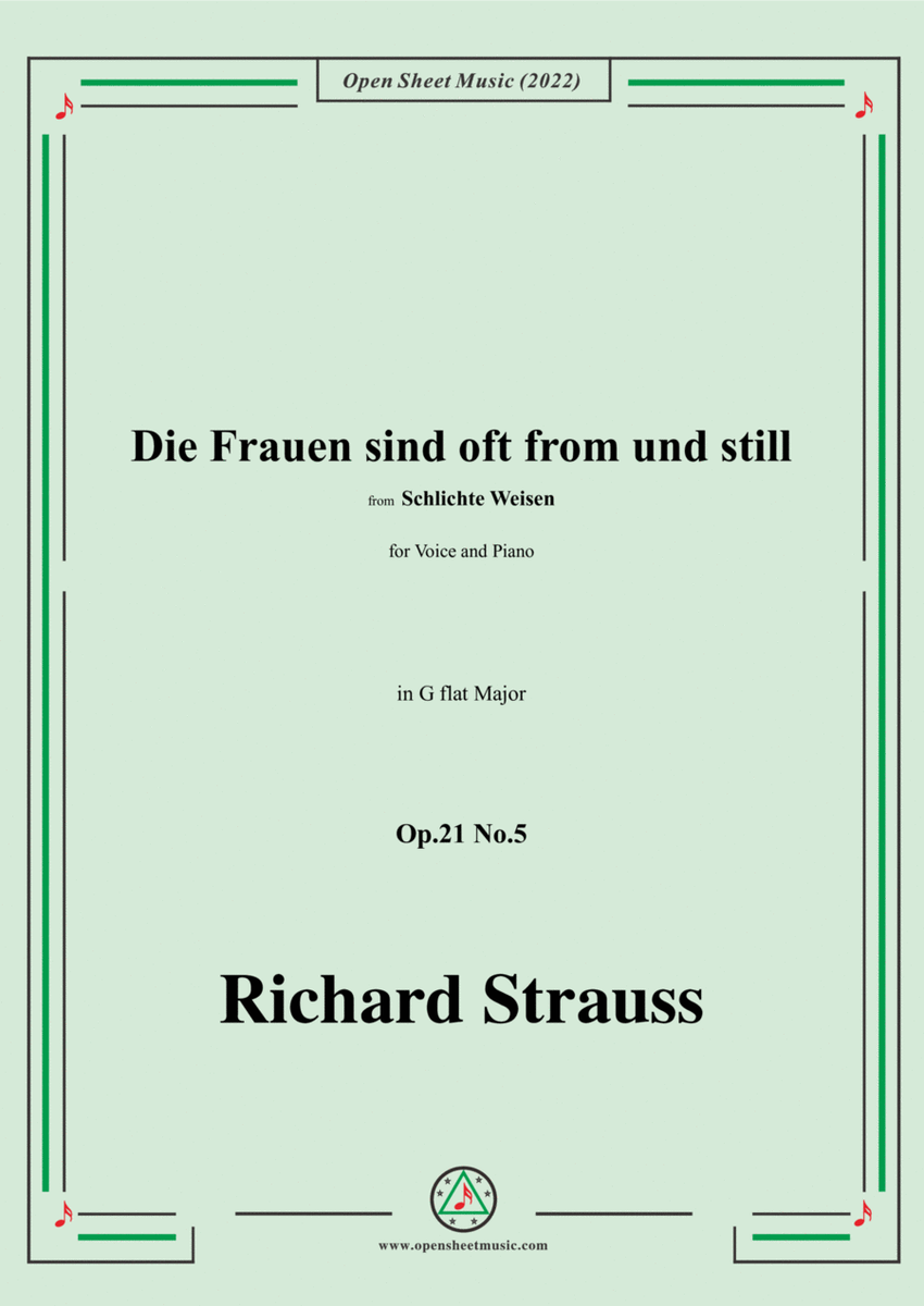 Richard Strauss-Die Frauen sind oft from und still,Op.21 No.5,in G flat Major image number null