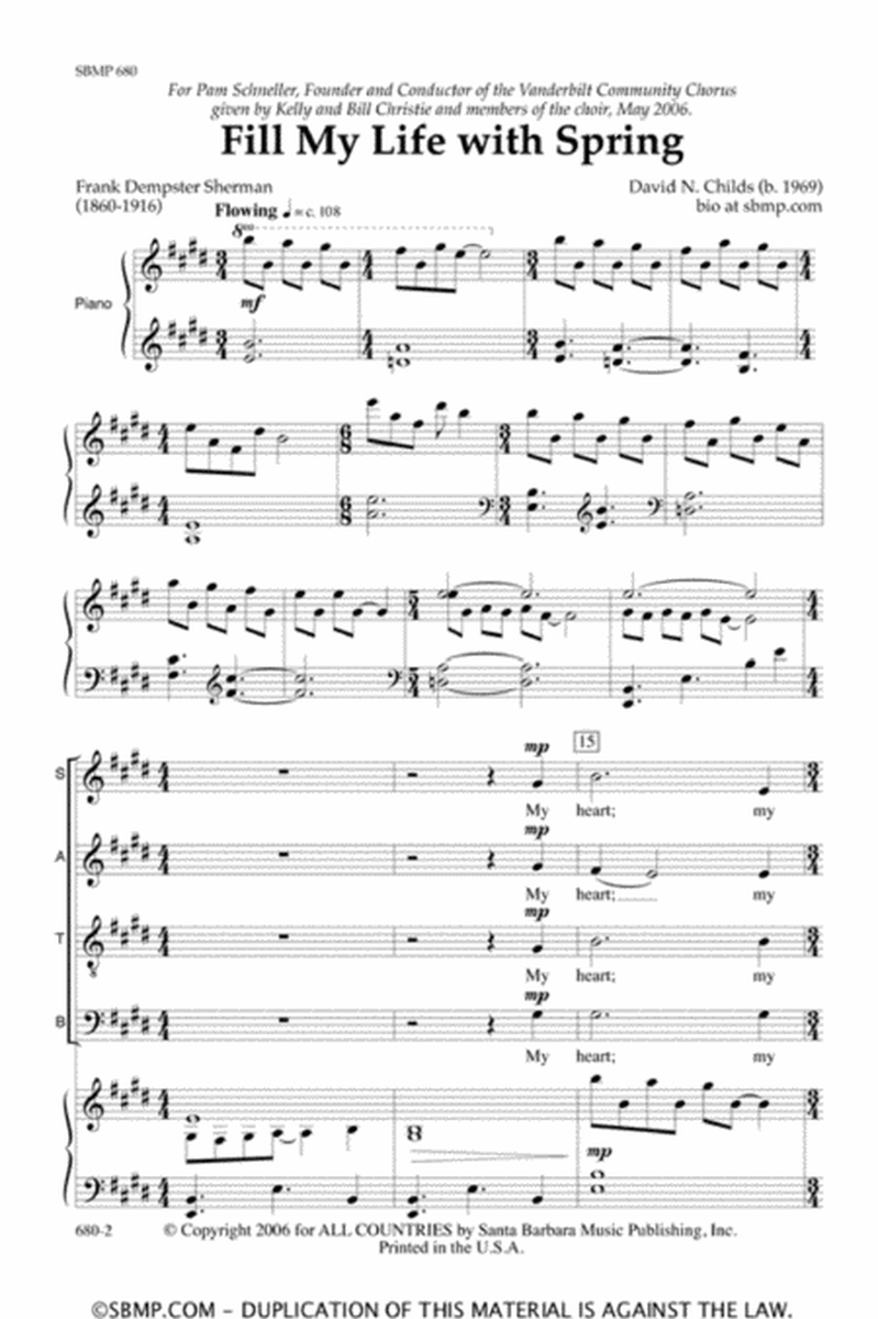 Fill My Life with Spring - SATB Octavo image number null