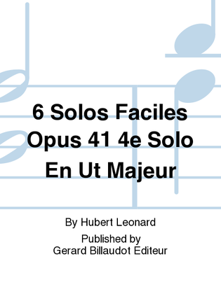 Book cover for 6 Solos Faciles Opus 41 4e Solo en Ut Majeur