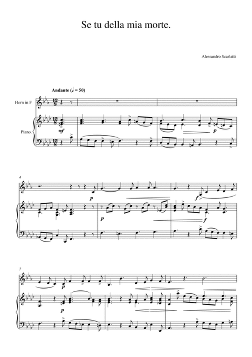 Alessandro Scarlatti - Se tu della mia morte (Piano and French Horn) image number null