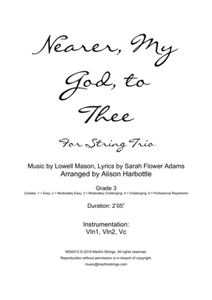 Nearer, My God, to Thee - string trio