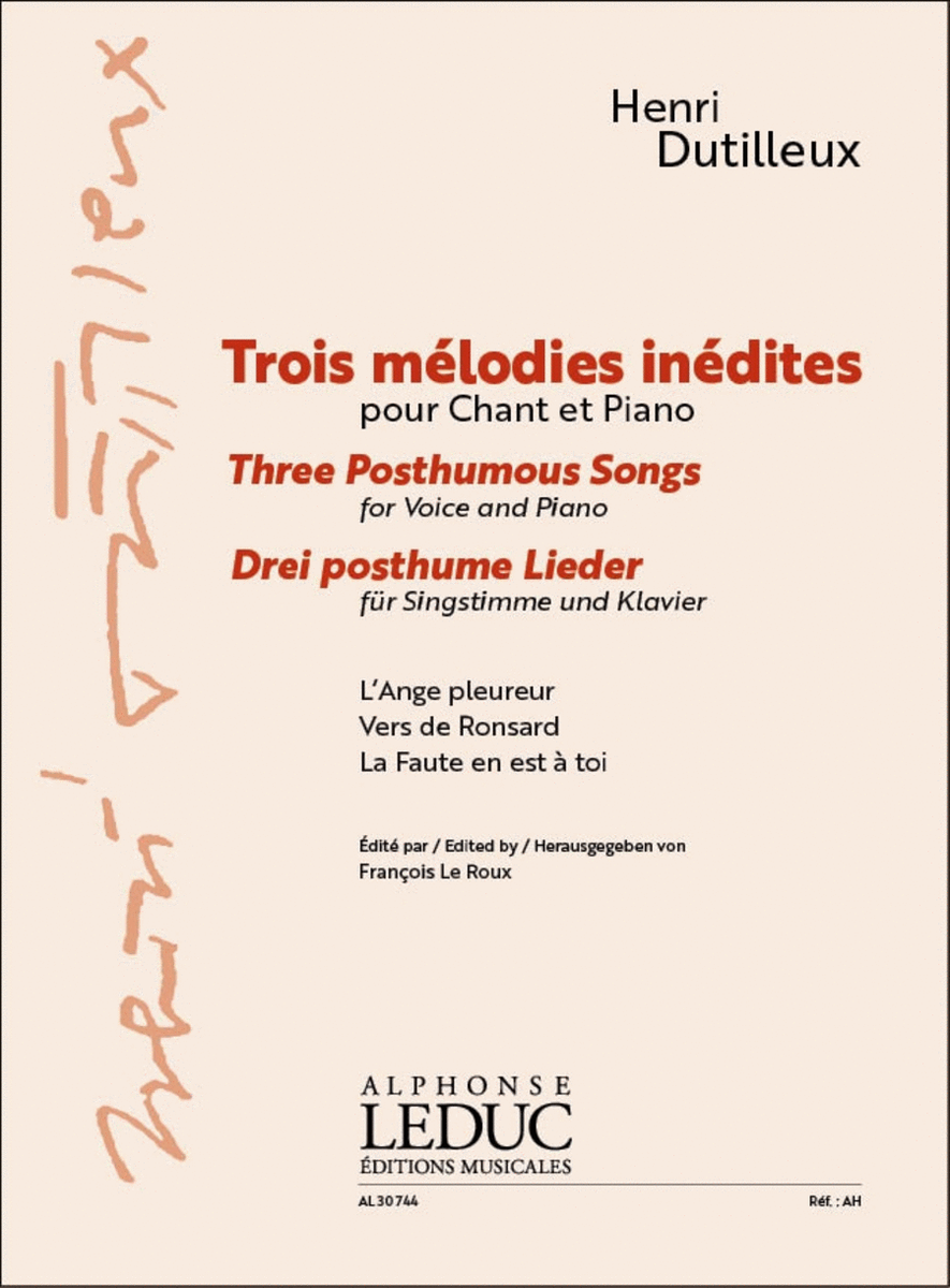 Trois Mélodies Inédites (Three Posthumous Songs)