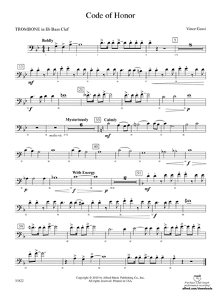 Code of Honor: (wp) 1st B-flat Trombone B.C.