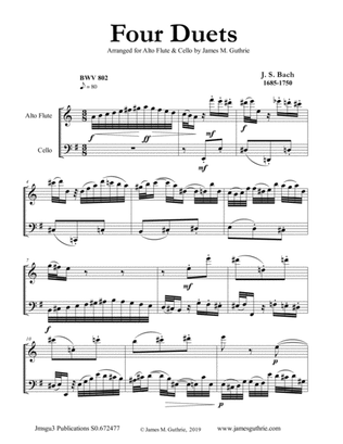 Book cover for Bach: Four Duets for Alto Flute & Cello