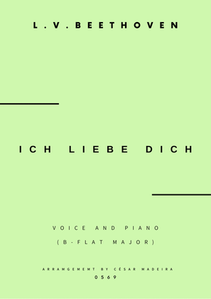 Book cover for Ich Liebe Dich - Voice and Piano - Bb Major (Full Score and Parts)