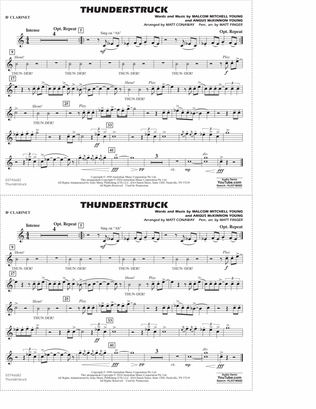 Thunderstruck (arr. Matt Conaway) - Bb Clarinet