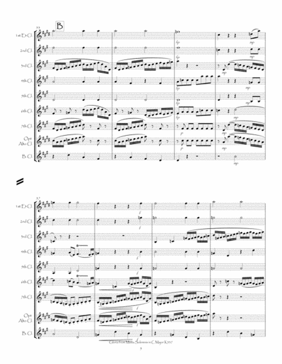 Gloria from Missa Solemnis in C Major K337 for Clarinet Choir image number null