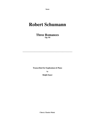 Book cover for Three Romances for Euphonium and Piano, Opus 94