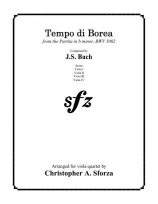 Book cover for Tempo di Borea, for viola quartet