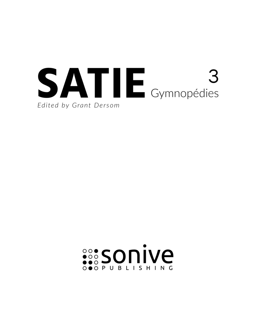 3 Gymnopédies (Modern Edition)