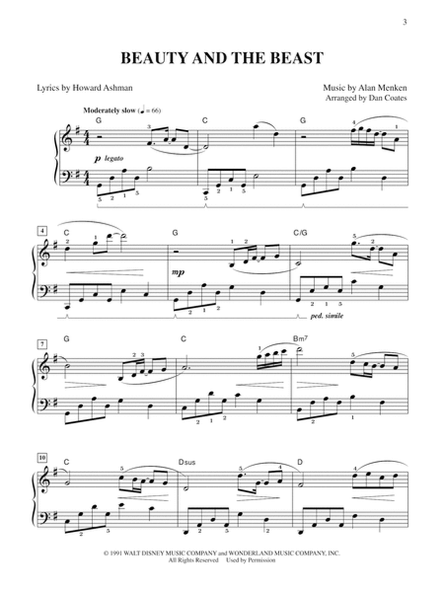 Selections from the Disney Songbook (Easy Piano)