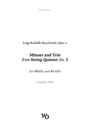 Book cover for Minuet by Boccherini for Oboe
