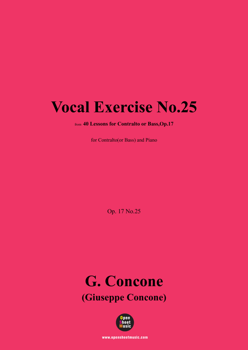 G. Concone-Vocal Exercise No.25,for Contralto(or Bass) and Piano image number null