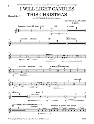 Book cover for I Will Light Candles This Christmas (Full Orchestration) - Horn 2 in F