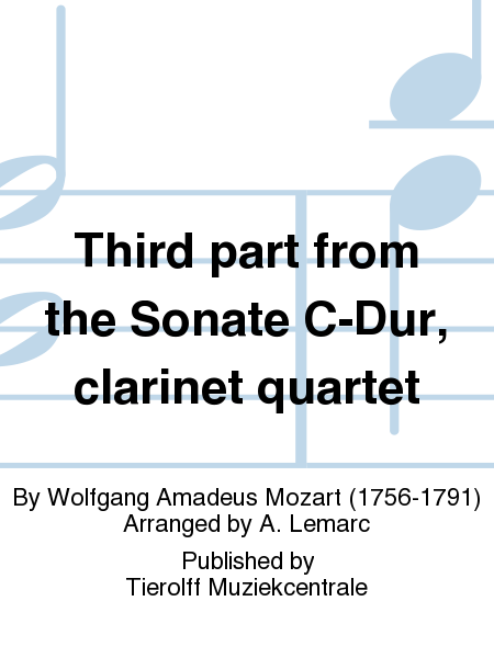 Third part from the Sonate C-Dur, clarinet quartet