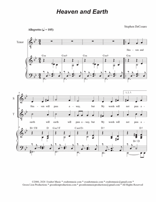 Heaven and Earth (2-part choir - (Soprano and Tenor)