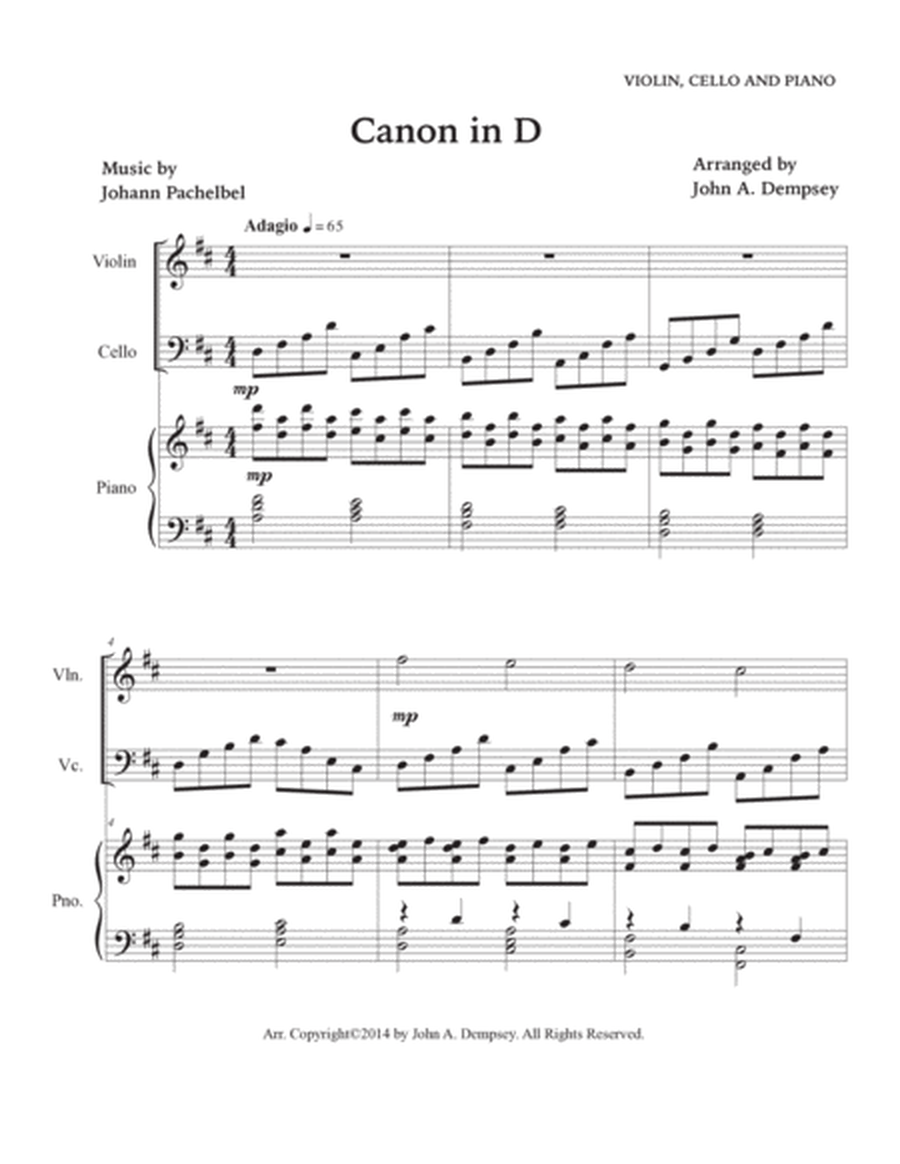 Canon in D (Piano Trio): Violin, Cello and Piano image number null