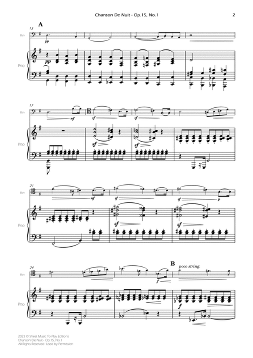 Chanson De Nuit, Op.15 No.1 - Bassoon and Piano (Full Score and Parts) image number null