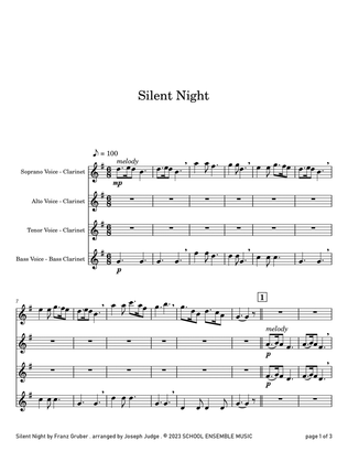 Book cover for Silent Night for Clarinet Quartet in Schools