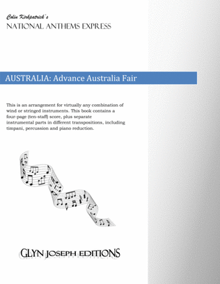 Book cover for Australia National Anthem: Advance Australia Fair