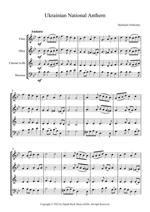 Book cover for Ukrainian National Anthem - Mykhailo Verbytsky (Woodwind Quartet - Flute, Oboe, Clarinet, Bassoon)