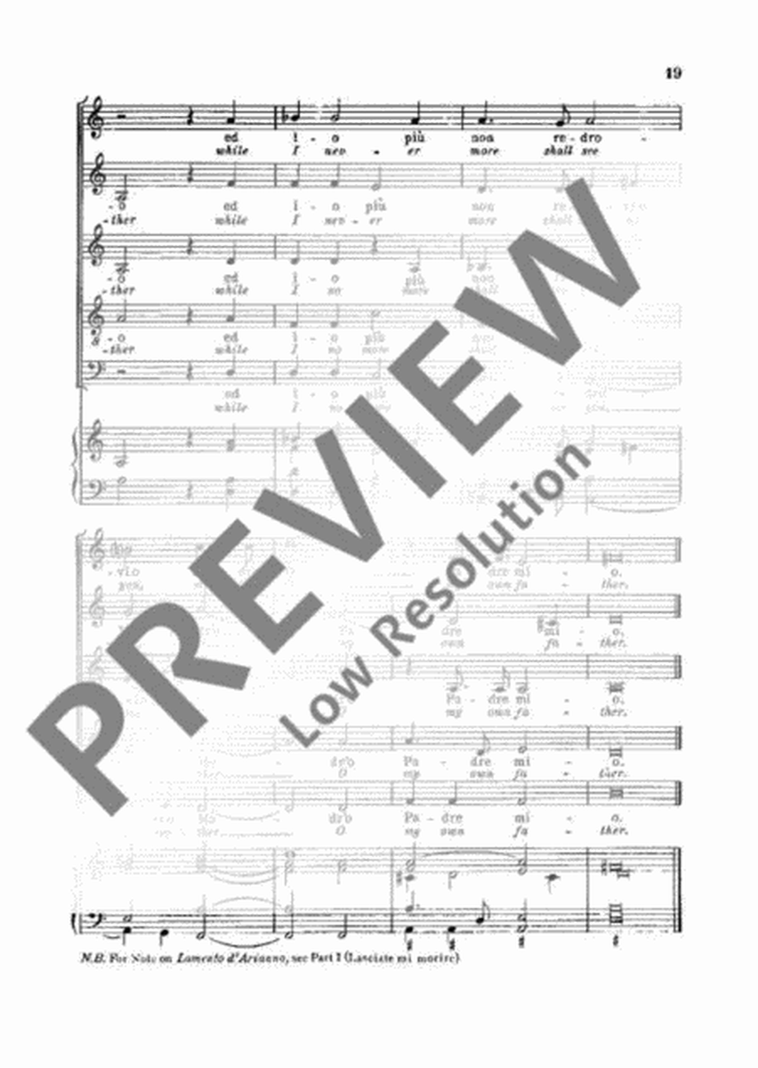 Lamento d'Arianna by Claudio Monteverdi SSATB - Digital Sheet Music