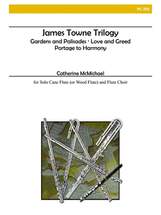 Book cover for James Towne Trilogy for Solo Flute and Flute Choir