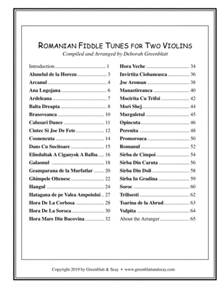 Book cover for Romanian Fiddle Tunes for Two Violins